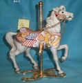 Off White Carousel Horse with Eagle and Flag