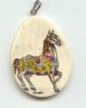 Large carousel horse pendant