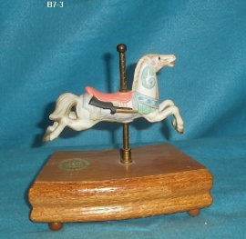 White carousel horse