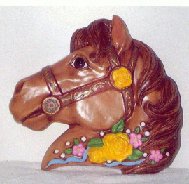 Tan horse w/ yellow roses