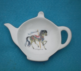 Spoon rest  small/ tea bag holder  Blue horse